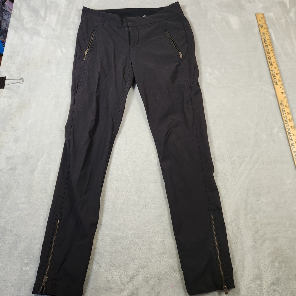 Athleta Black Stretch Pants Zip Pockets & Ankles Size 6 Casual Jogger Leggings‎